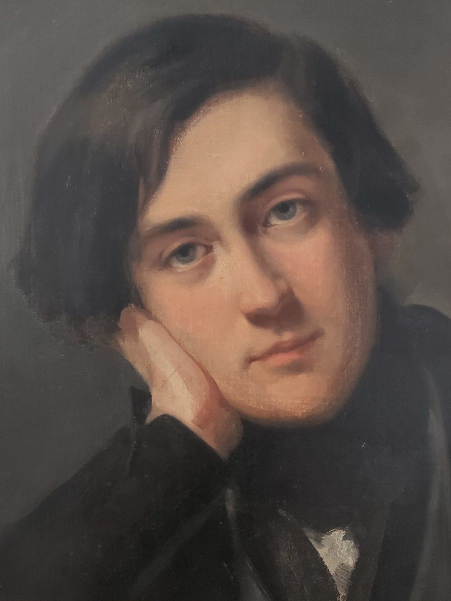 Romantic School - Portrait Of Young Man Early Nineteenth-photo-2