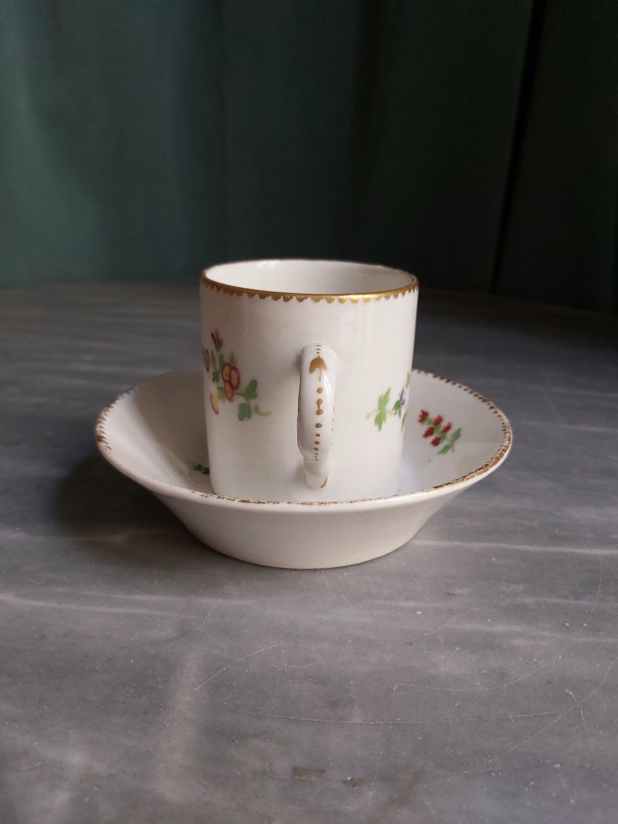 Manufacture De Locré - Litron Cup And Its Saucer - Eighteenth Century-photo-2