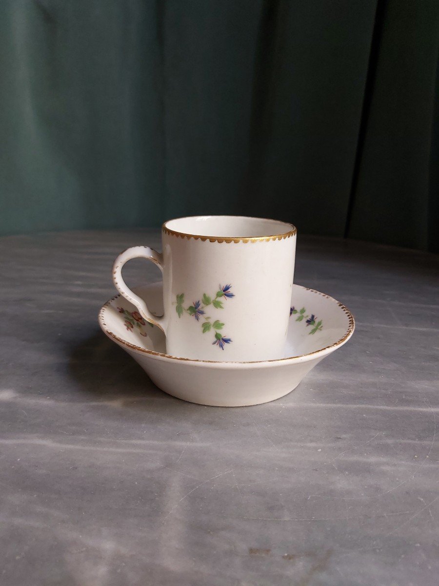 Manufacture De Locré - Litron Cup And Its Saucer - Eighteenth Century-photo-3