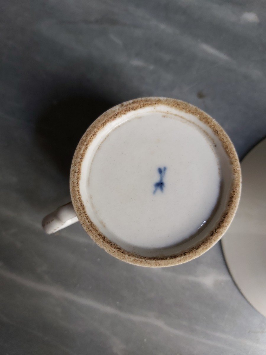 Manufacture De Locré - Litron Cup And Its Saucer - Eighteenth Century-photo-4