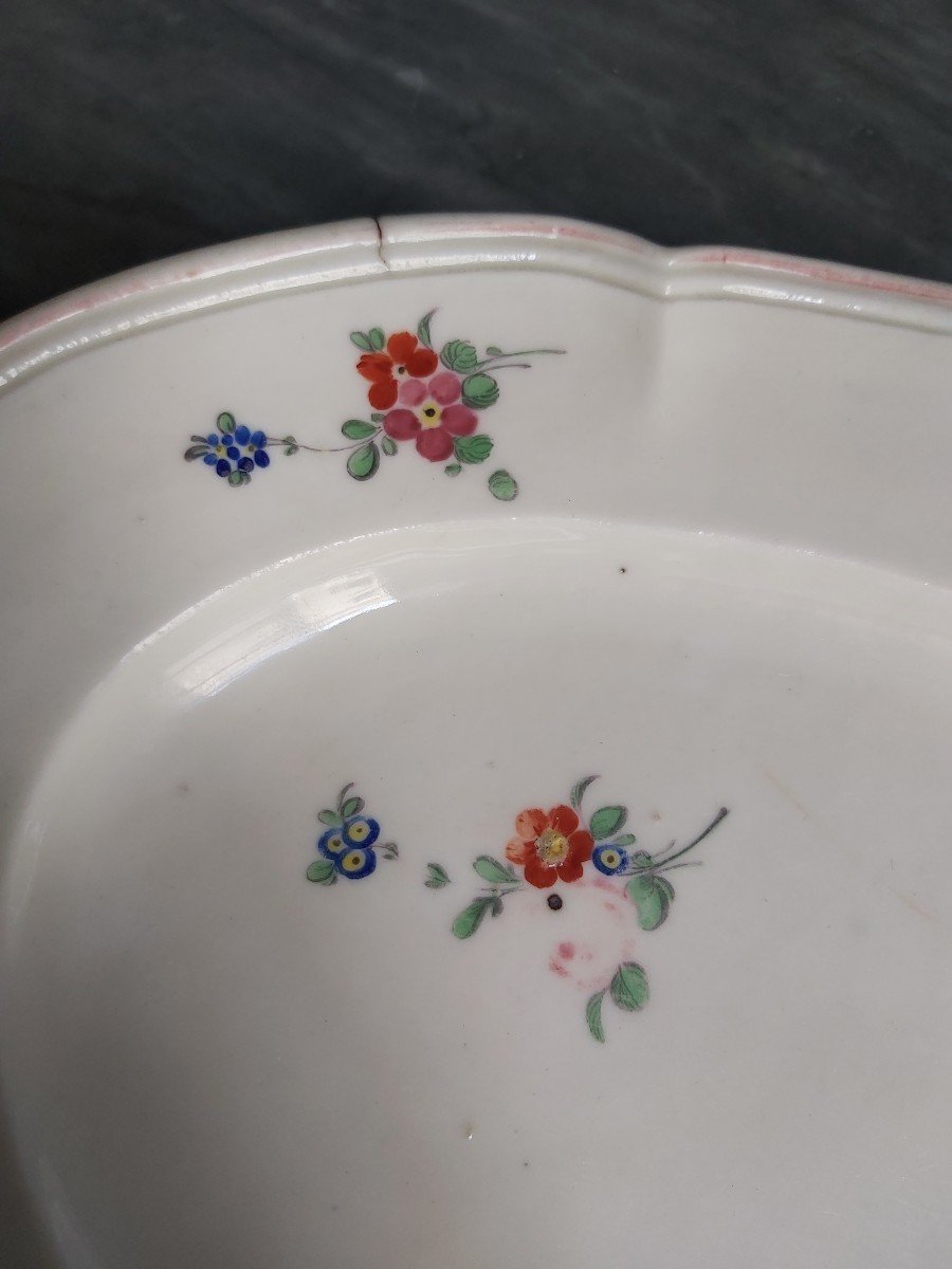 Vincennes Manufacture De Seguin - Oval Dish Decorated With Flower Throws - Eighteenth Century-photo-4