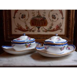 Sèvres - Paire De Sucriers En Porcelaine Tendre - XVIIIe Siècle 