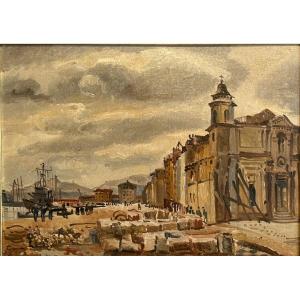 Edmond Ceria (1884-1955) Toulon After The Bombings In 1945