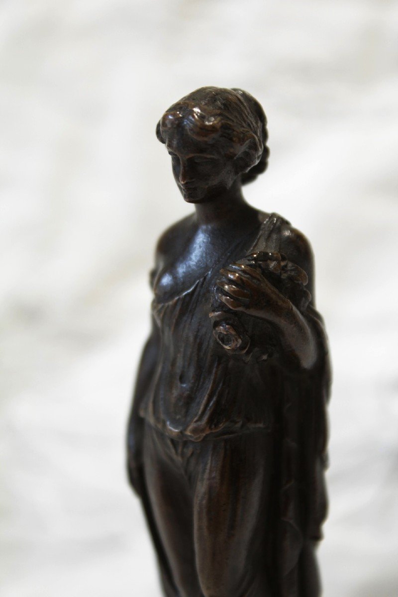 Bronze Sculpture 'antique Draped Woman' Late 19th Century-photo-4