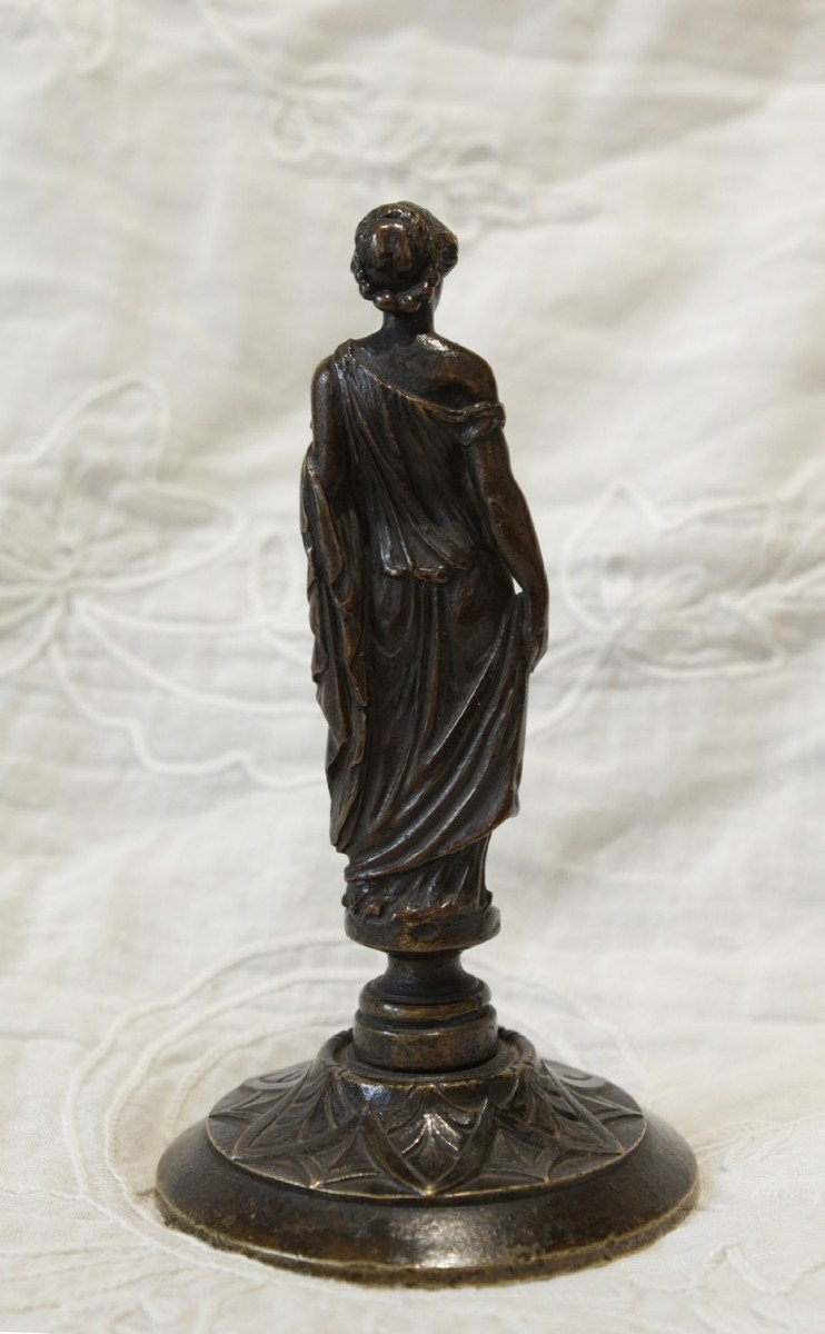 Bronze Sculpture 'antique Draped Woman' Late 19th Century-photo-6