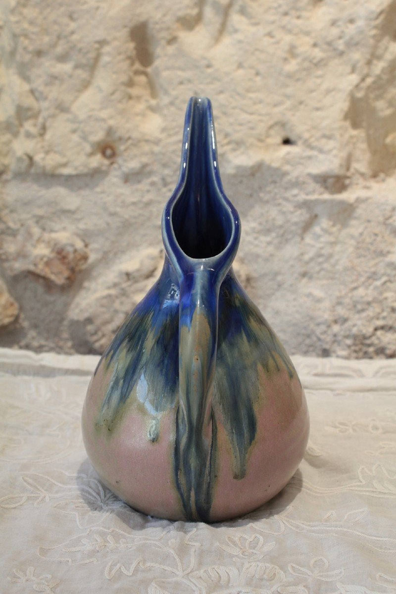 Pitcher, Or Vase, In Enamelled Stoneware Around 1920 Gilbert Méténier (1876-1957)-photo-3