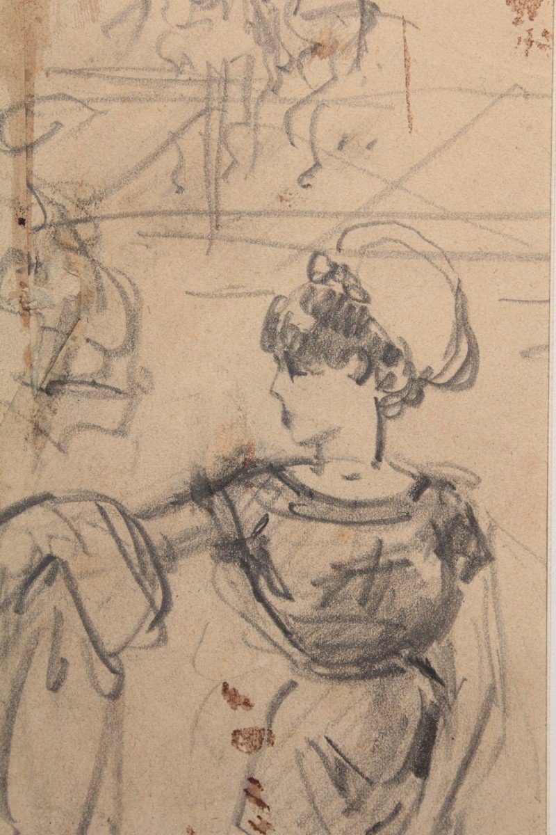 Drawing 'woman In Bathing Costume' Alfred Grévin (1827-1892)-photo-4