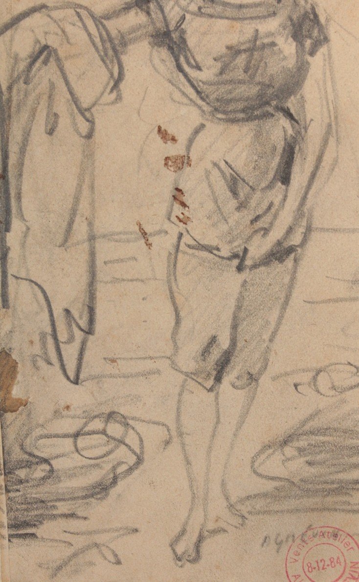 Drawing 'woman In Bathing Costume' Alfred Grévin (1827-1892)-photo-2