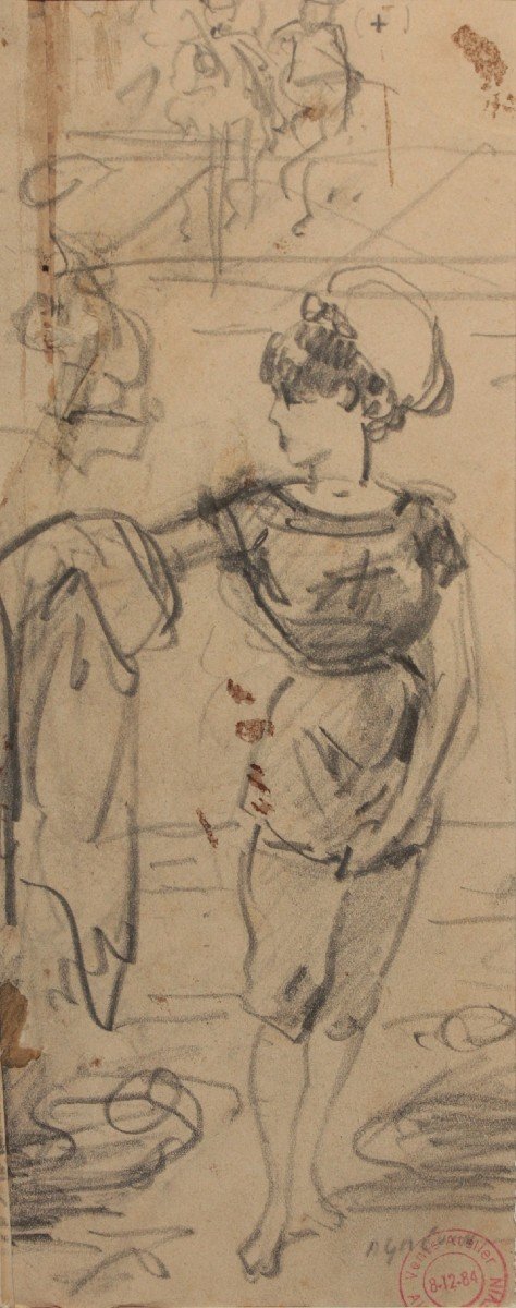 Drawing 'woman In Bathing Costume' Alfred Grévin (1827-1892)