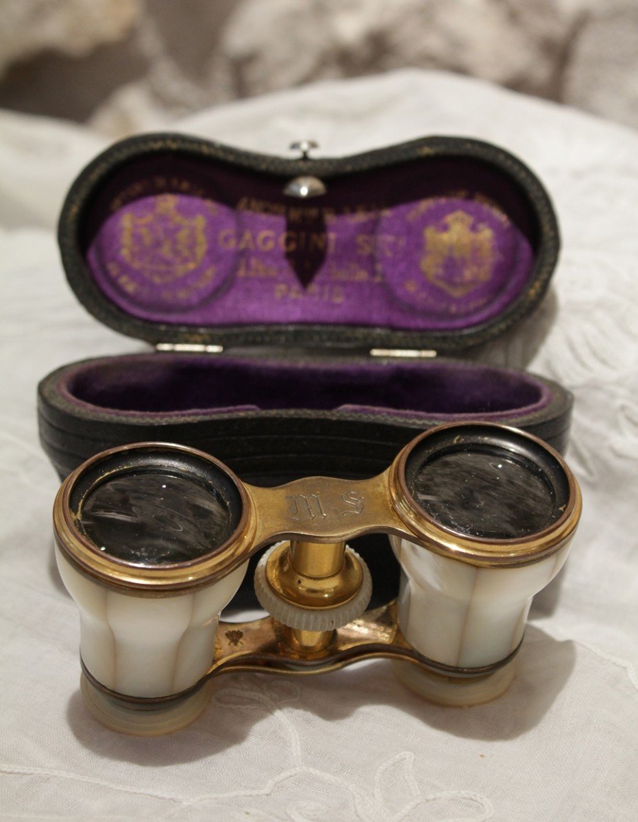 Pair Of Theatre Binoculars With Case Late 19th Century-photo-5