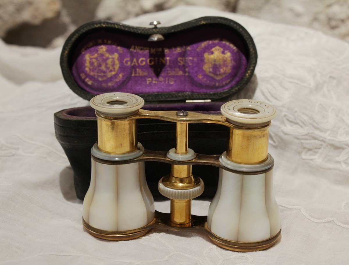 Pair Of Theatre Binoculars With Case Late 19th Century