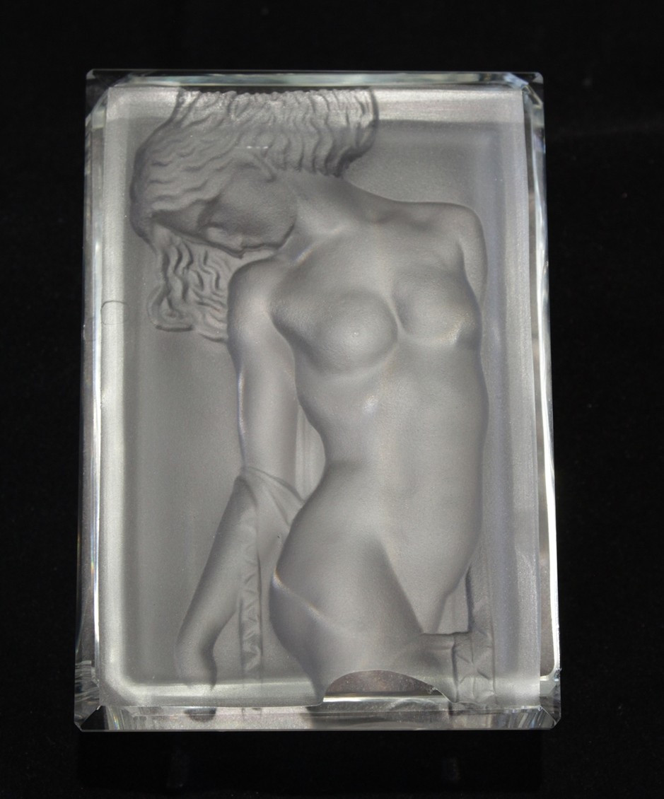 Frosted Glass Box Female Body Heinrich Hoffmann Art Deco Circa 1930