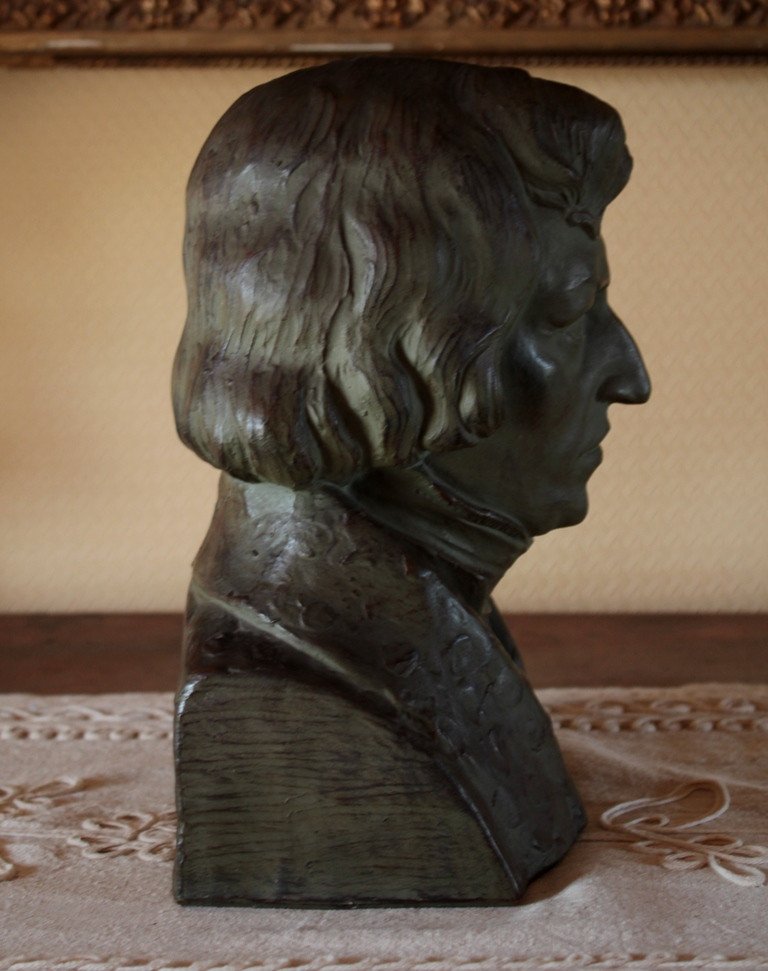Sculpture En Terre Cuite 'portrait De Frédéric Chopin' De Marcel Bouraine (1886-1948)-photo-5