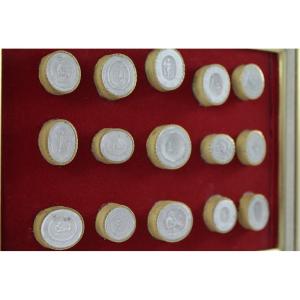 Fifteen “intaglio” Plaster Cameos After Antique 19th Century