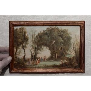 Gouache 'la Danse Des Nymphes' d'Après Camille Corot époque 19ème Siècle