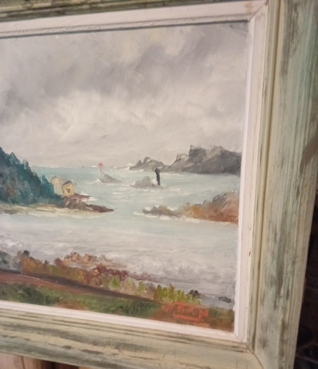 Marine Painting, View Of Brittany-photo-2