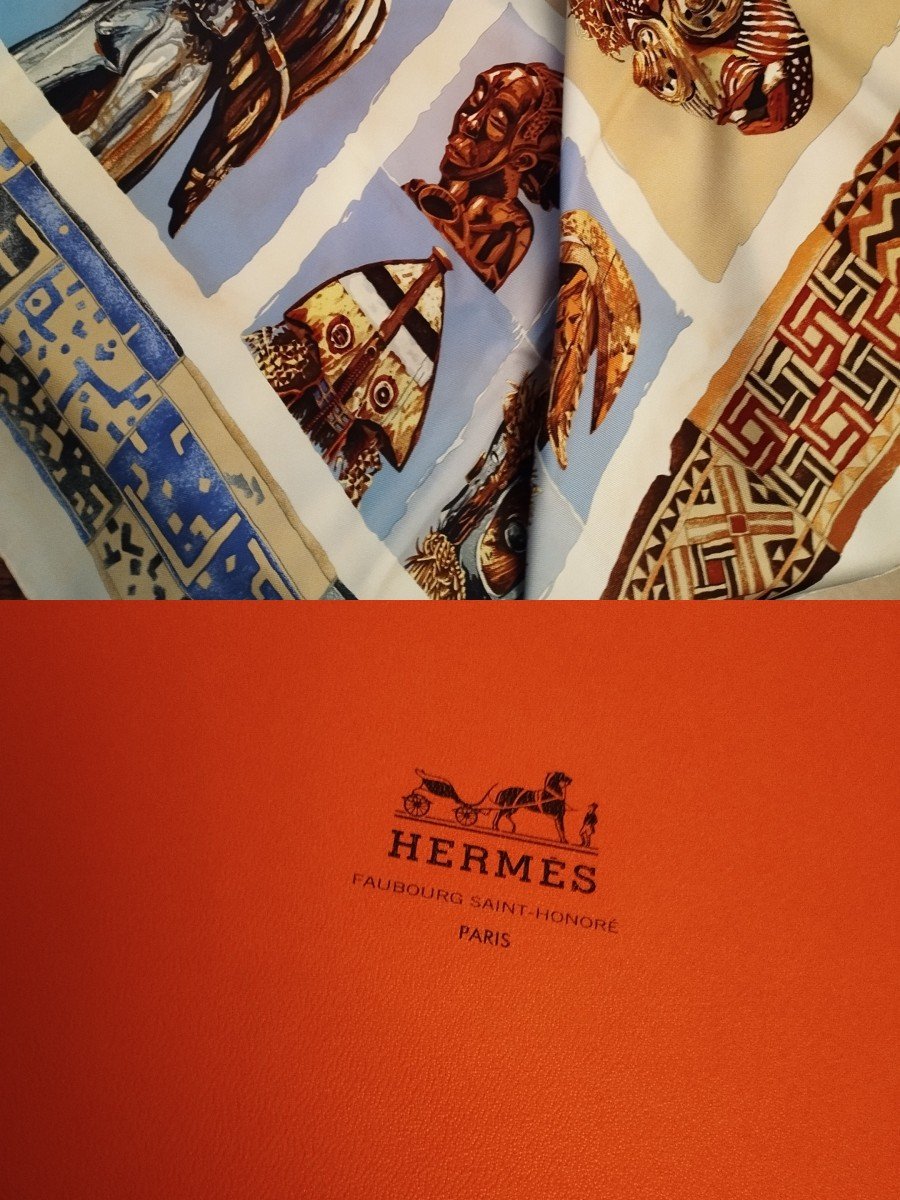 Foulard Hermès Masques Africains Loïc Dubigeon 