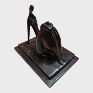 Bronze Sculpture "the Doubling" Signed Marie-madeleine Gautier 