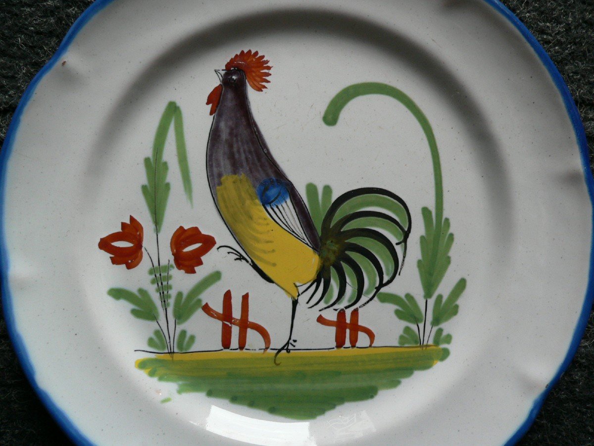 19th Century Waly Earthenware Plate-photo-2