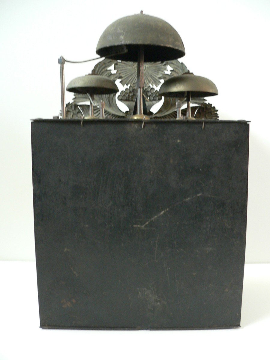 Parquet Clock Movement With Three Bells Early 19th Century With Quarter Strike.-photo-2