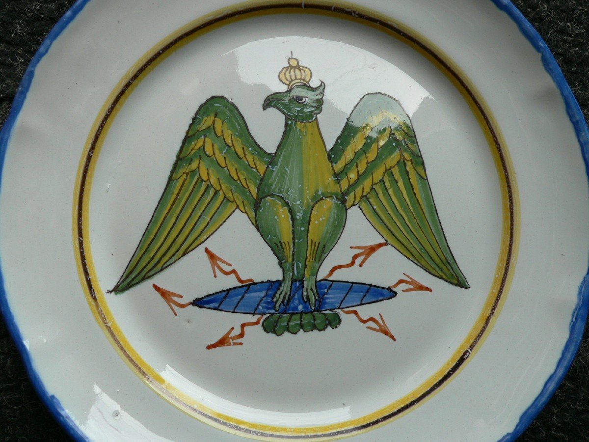 19th Century Waly Earthenware Plate-photo-2