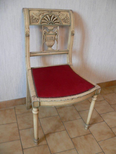 Louis XVI Period Painted Wooden Chair-photo-6