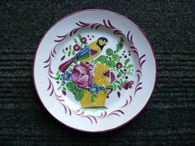 19th Century Islettes Earthenware Plate With Tit Decoration