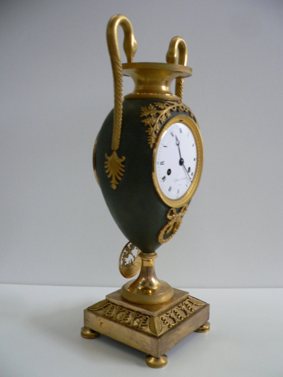 Bronze Pendulum Vase 19th Empire Period-photo-3