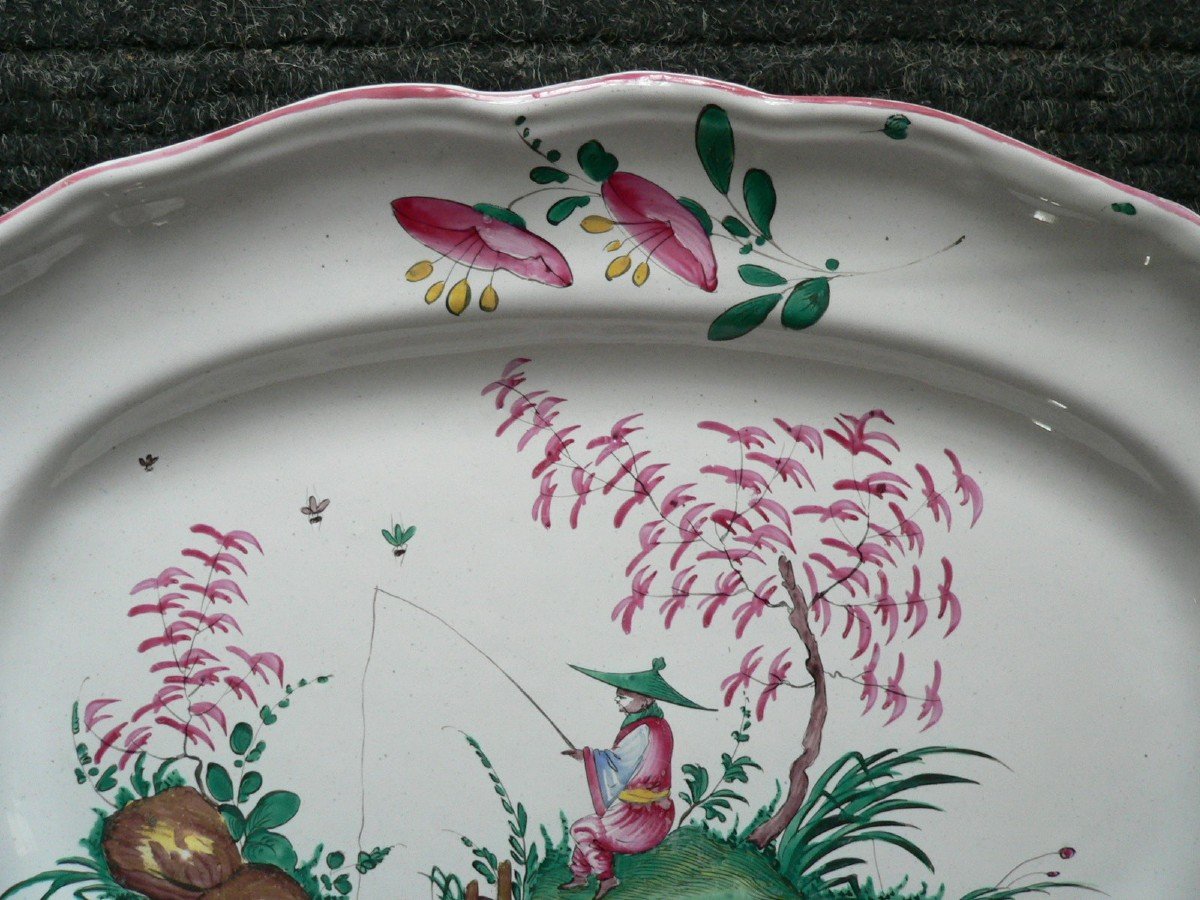 Oval Dish In Faience From Islettes Eighteenth-photo-3