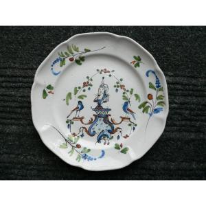 18th Century Lunéville Earthenware Wedding Plate