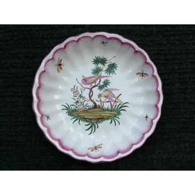 Eighteenth Lunéville Earthenware Bowl Decor With Birds