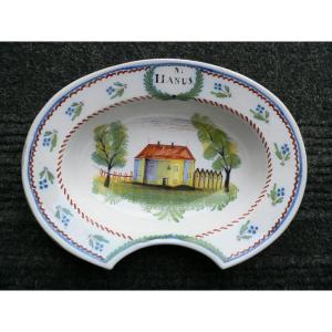 Patronymic Beard Dish In Earthenware From Islettes Nineteenth
