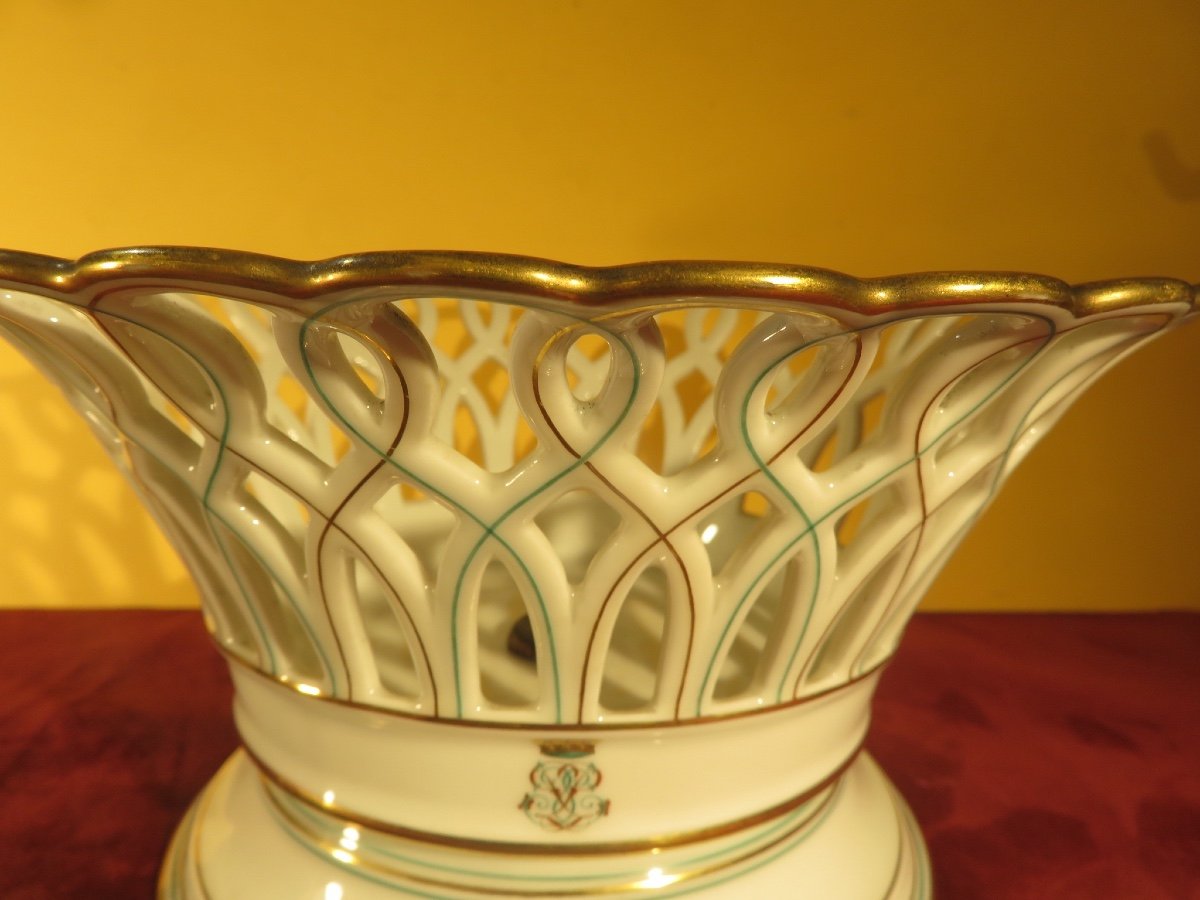 Openwork Cup, Round, In 19th Century Paris Porcelain-photo-3