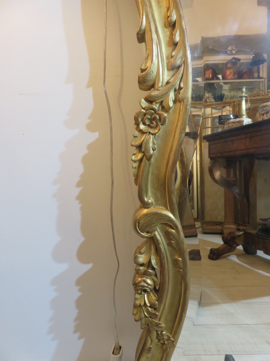 Louis XV Style Mirror In Gilded Wood, 20th Century-photo-3