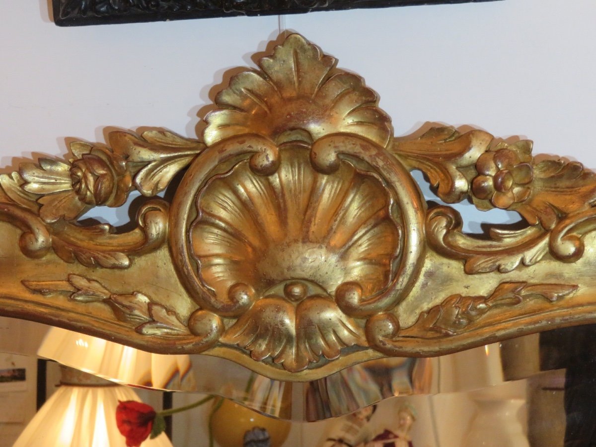 Louis XV Style Mirror In Gilded Wood, 20th Century-photo-4