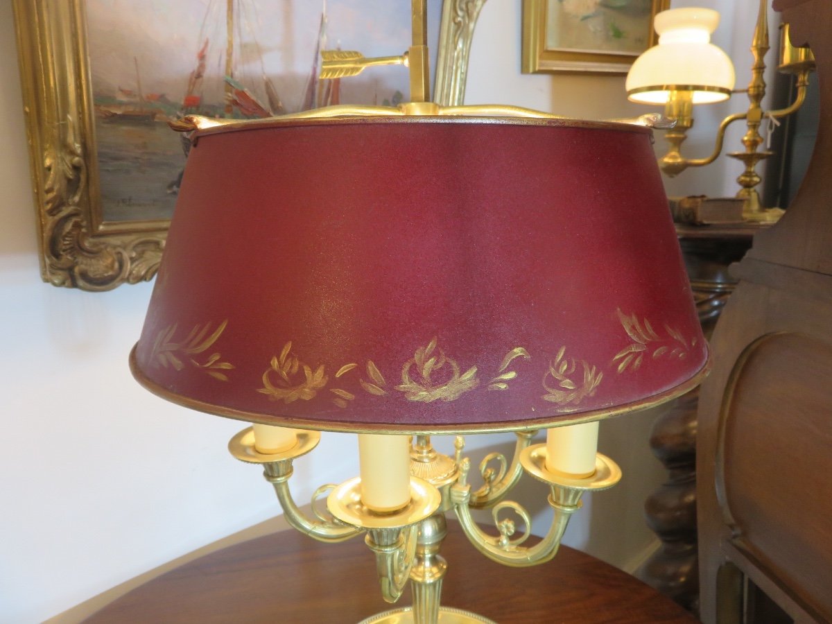 Bouillotte Lamp With Five Sconces In Gilded Bronze XXth-photo-4