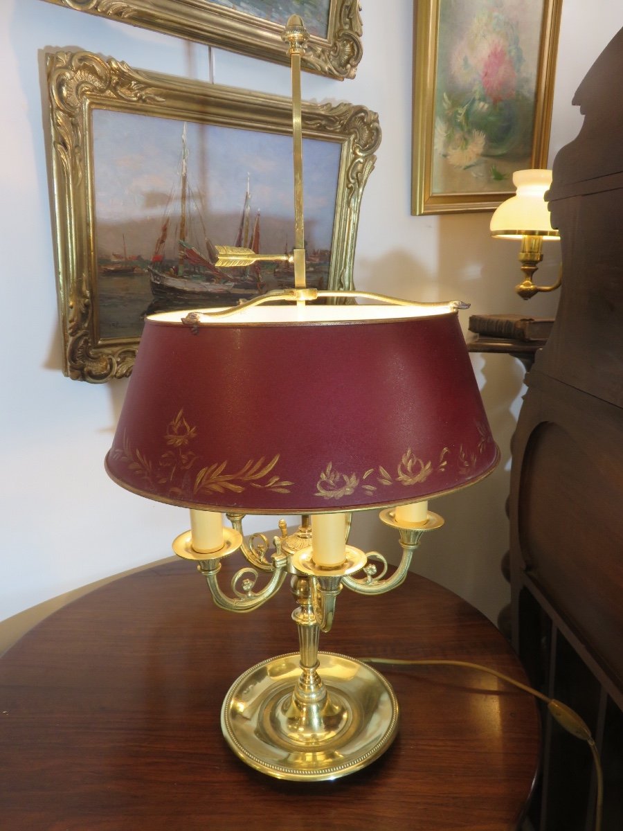 Bouillotte Lamp With Five Sconces In Gilded Bronze XXth-photo-3