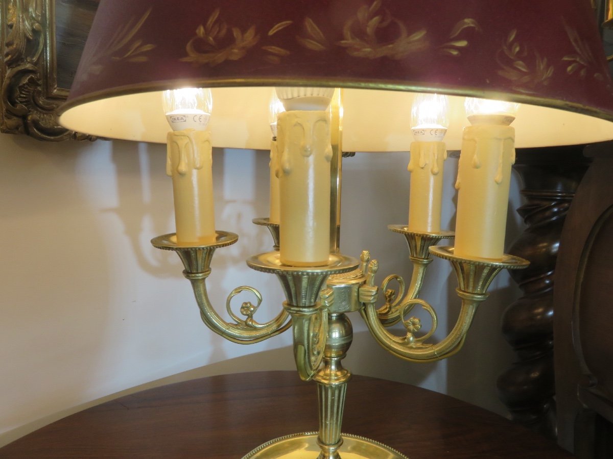 Bouillotte Lamp With Five Sconces In Gilded Bronze XXth-photo-4