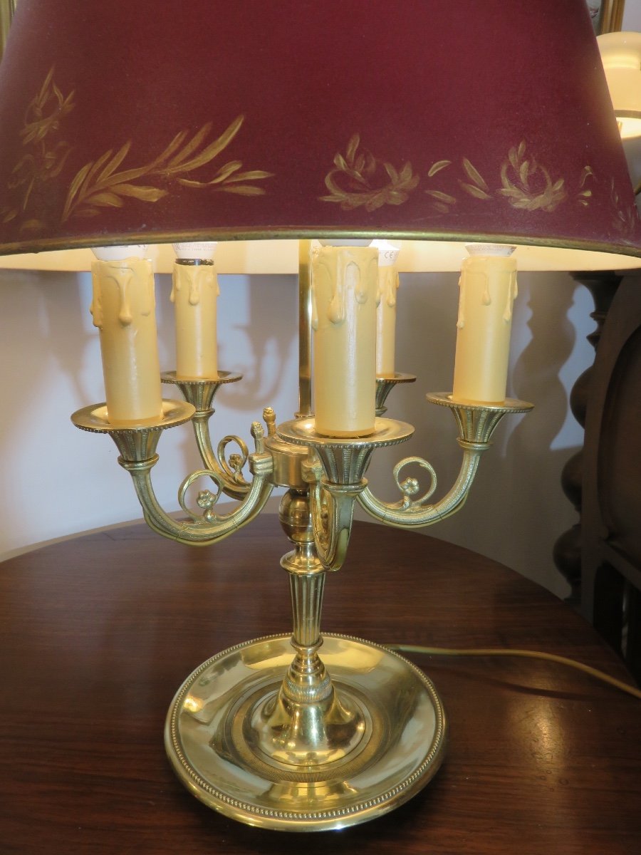 Bouillotte Lamp With Five Sconces In Gilded Bronze XXth-photo-5