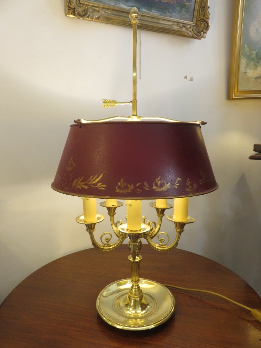 Bouillotte Lamp With Five Sconces In Gilded Bronze XXth-photo-6