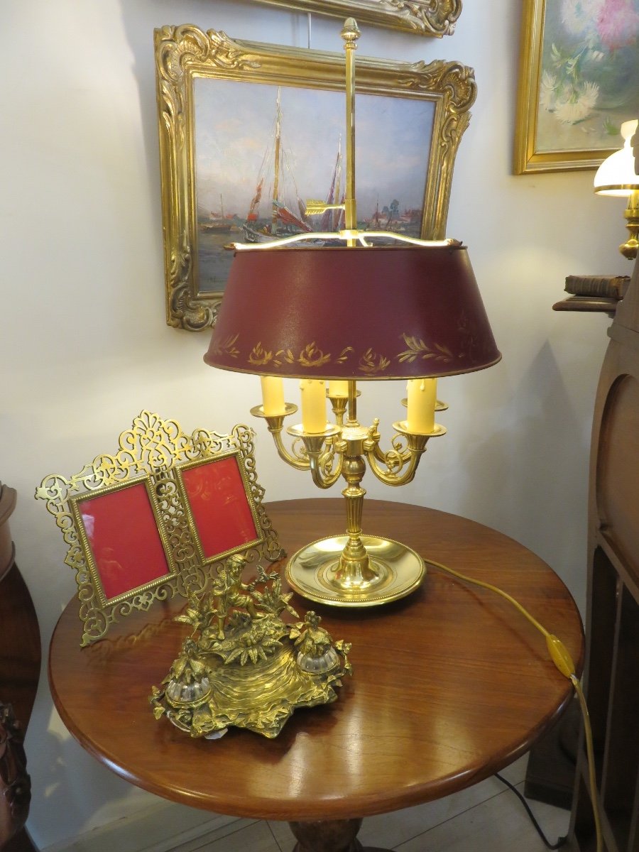 Bouillotte Lamp With Five Sconces In Gilded Bronze XXth-photo-7