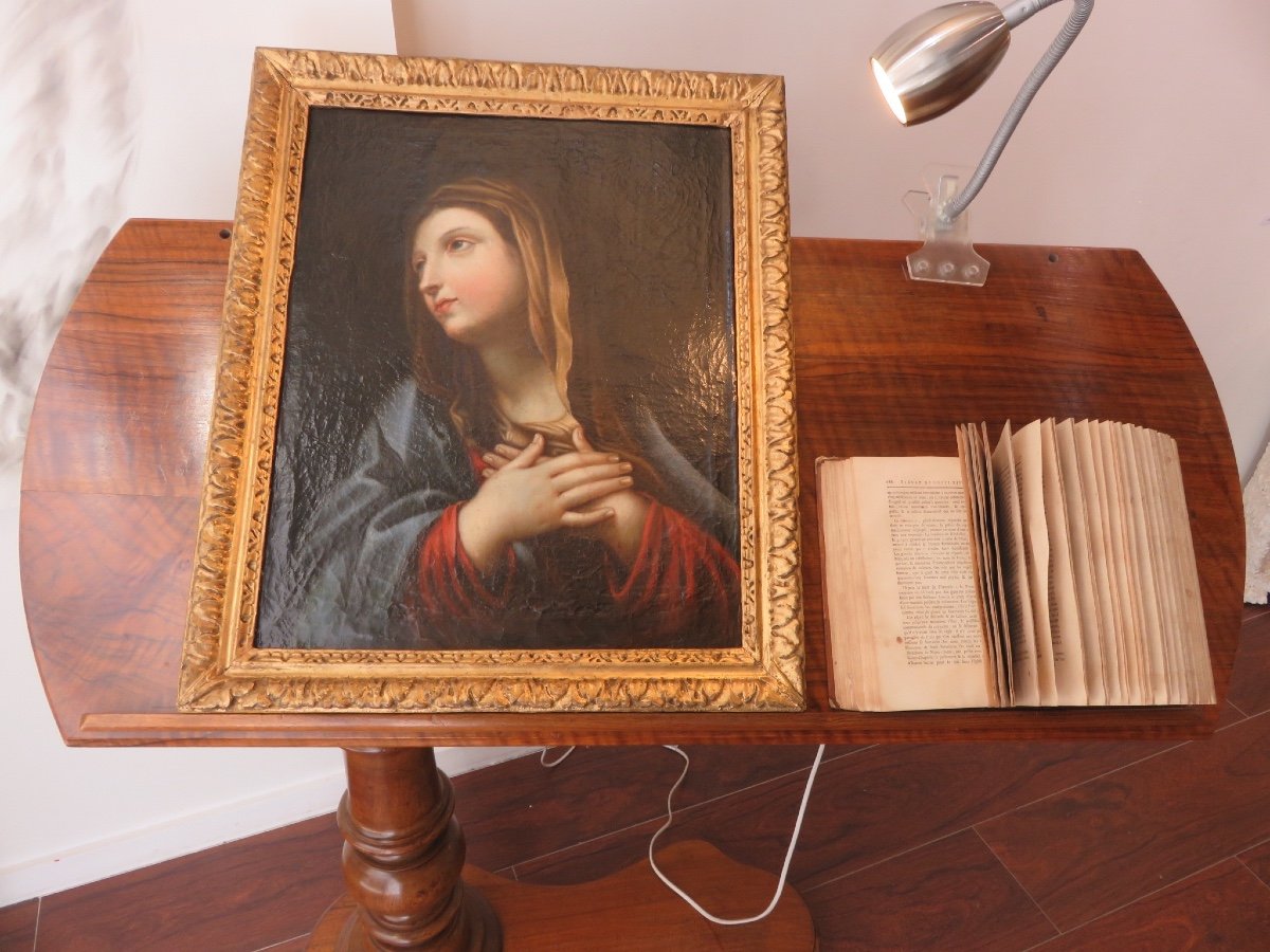 System Table In Solid Walnut And Walnut Veneer, With Adjustment, XIXth Century-photo-4