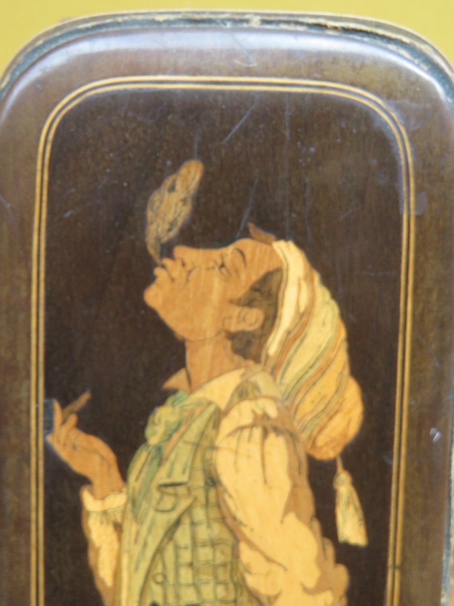 Cigarette Holder In Niçoise Marquetry Representing A Niçois Peasant Smoking 19th Century-photo-4