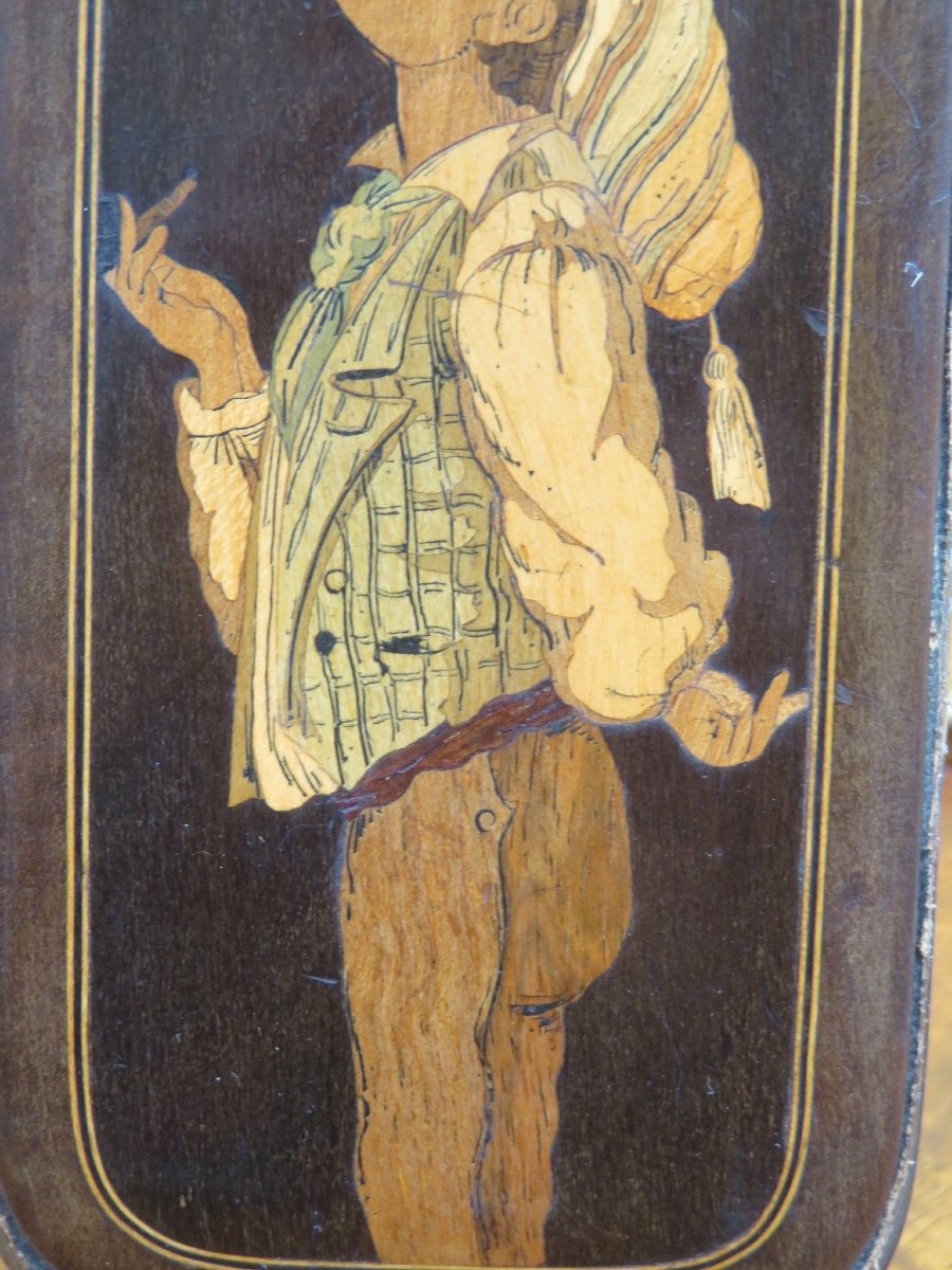 Cigarette Holder In Niçoise Marquetry Representing A Niçois Peasant Smoking 19th Century-photo-2