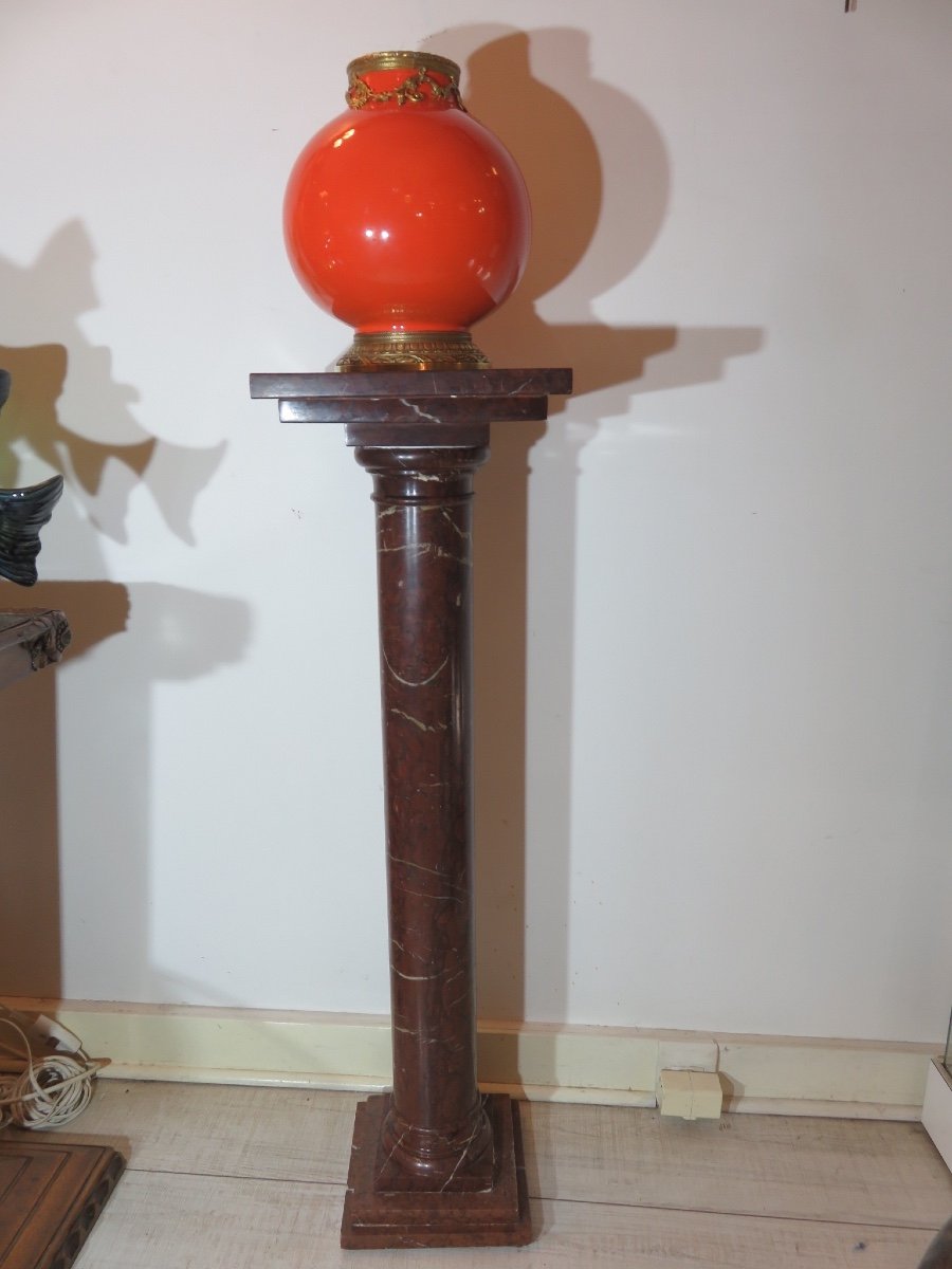Column In Red Pyrenees Marble Late 19th Century