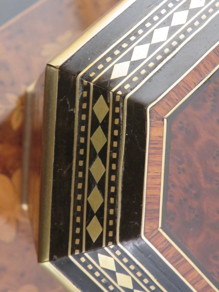 Tahan In Paris. Jewelry Box, Box, In Marquetry And Brass Napoleon III Period-photo-4