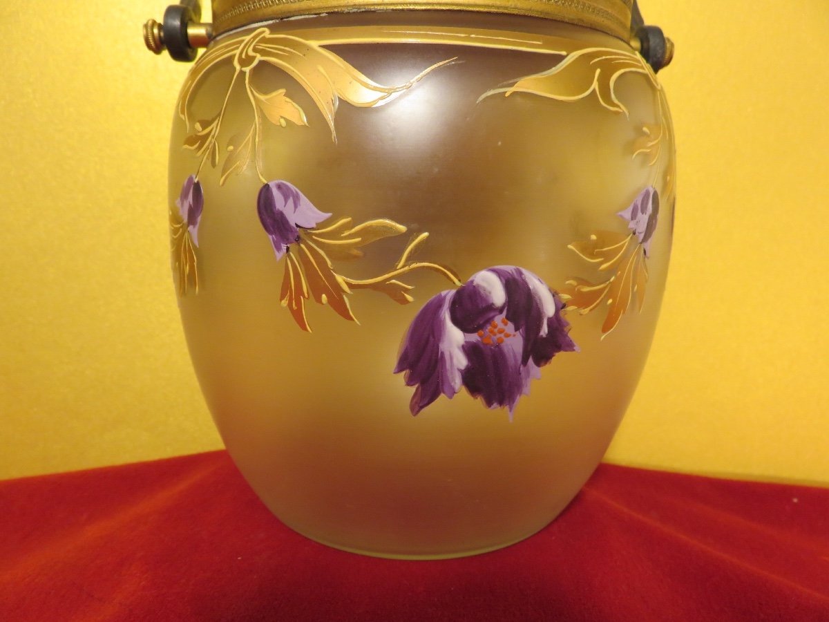 Art Nouveau Style Enameled Glass Cookie Jar-photo-6