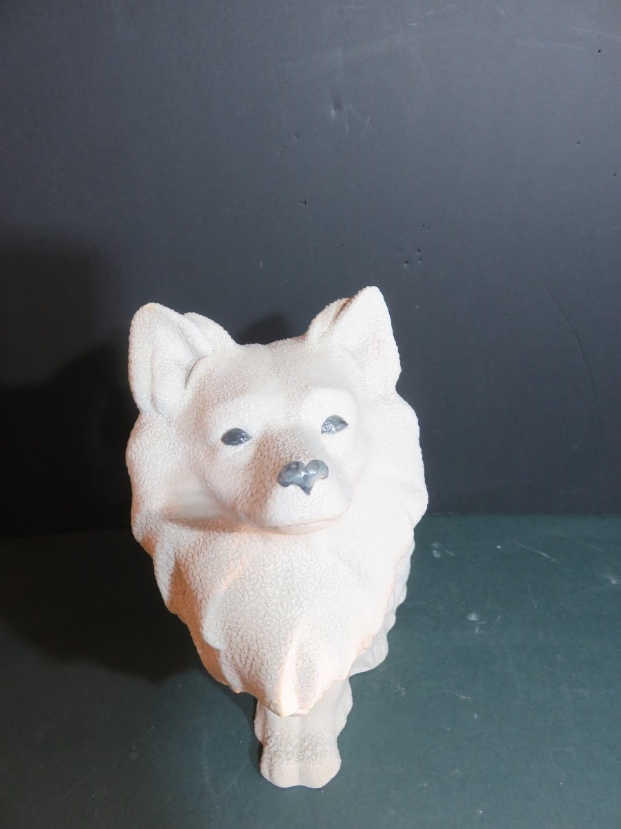 Pomeranian Loulou: Spitz In “crispée” White Ceramic, Vinsare Manufacture In Sèvres -photo-8