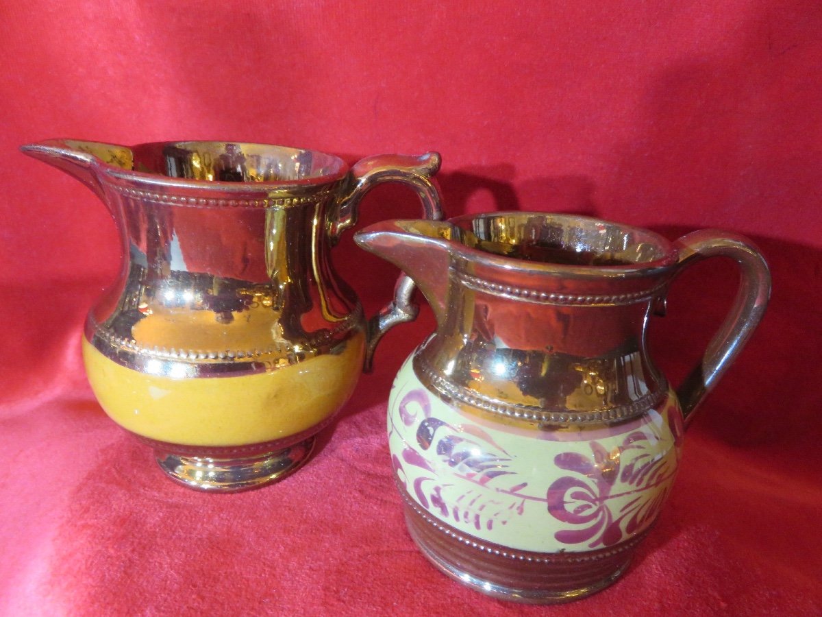 Four Milk Pots In Glossy English Earthenware From Jersey 19th Century-photo-3