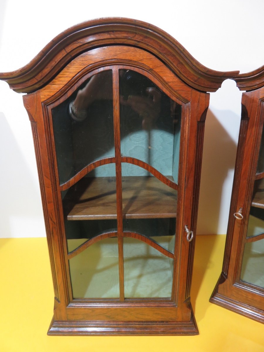 Pair Of Mahogany Wall Or Stand-up Display Cases -photo-4